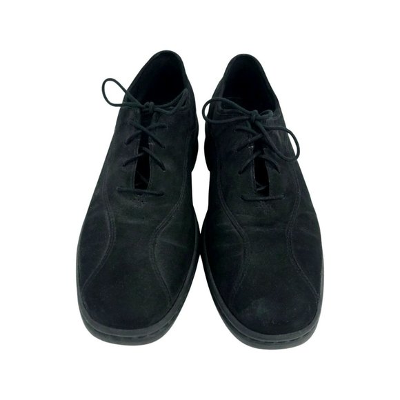Clarks Oxford Shoes Womens 8.5 M Black Suede Leather - Picture 2 of 9
